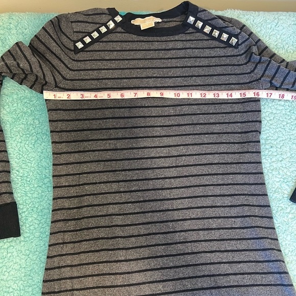 🔥Michael Kors Black and Gray Striped Sweater Dress with Stud Accents🔥 - Picture 5 of 6